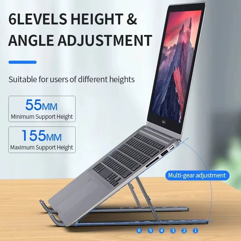 Foldable Laptop Stand Adjustable Portable Notebook Bracket Support Base Aluminum Alloy Holder for Macbook Laptop PC Accessories